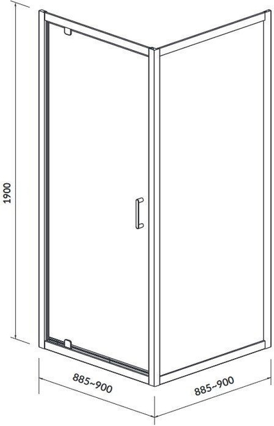 Set kabinë dushi me pellet dushi Cersanit Arteco, 90x90cm, xham transparent, profil krom