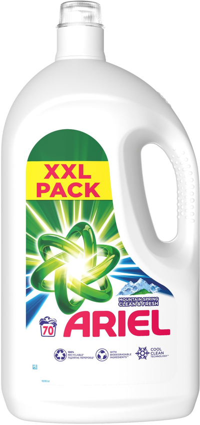 Detergjent xheli për rroba Ariel Mountain Spring, 3.5L, aromë e freskët