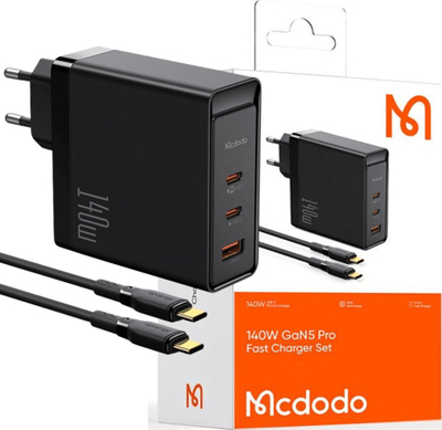 Karikues muri Mcdodo GaN5 Pro, 140W, 3x USB C 1x USB A, i zi