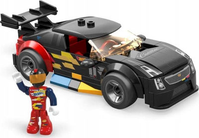 Set ndërtimi MEGA Hot Wheels 16 Cadillac ATS-V, 90 copë, me gocë shofer, i zi