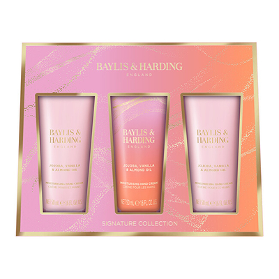 Set për duar Baylis & Harding Jojoba, Vanilla & Almond oil, 3 × 50 ml