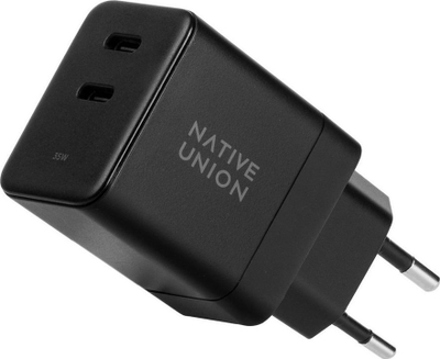 Ѕиден полнач NATIVE UNION Fast GaN Charger PD 35W, 2x USB C, бел