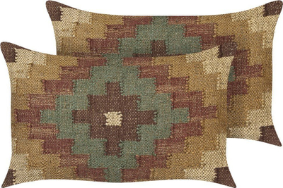 Set jastëkësh dekori MAGURI, 30x50 cm, jute, shumëngjyrësh
