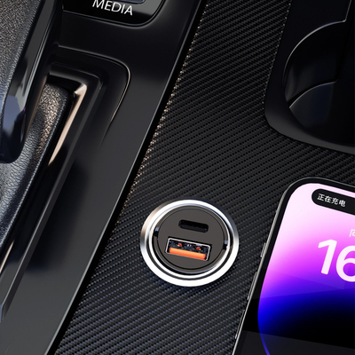 Karikues për makinë Dudao R3MAX, USB dhe USB C, 48W, i zi