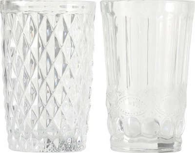 Gotë xhami AURORA, 300 ml, transparente, dekor