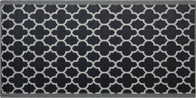 Tapet për jashtë edhe brënda Trellis, PP, 90 x 180 cm, i zi me të bardhë