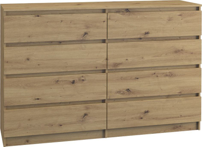 Комода Malwa M8, 140 cm, 8 фиоки, Artisan Oak