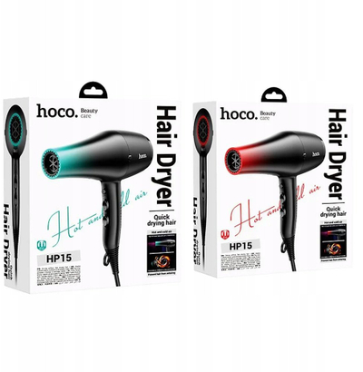 Фен за коса Hoco HP15, топол и ладен воздух, преклоплива рачка, бел