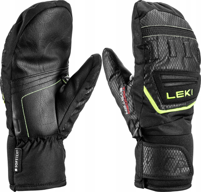 Dorëza skish Leki Wcr Team 3D Jr Mitt, për kalamaj, Black Ice Lemon