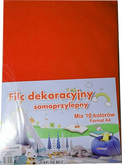Set fletë filci vetëngjitëse Penword YF-10 MIX, A4 20x30 cm, 10 fletë, me ngjyra nga më të ndryshmet