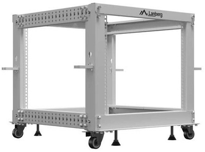 Raft i hapur rrjeti Lanberg Open Rack 19" 9U, 600x600, thellësi e rregullueshme, gri
