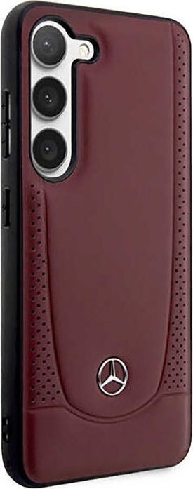 Këse telefoni Mercedes Urban Line Leather për Samsung Galaxy S23, lëkurë origjinale, e kuqe