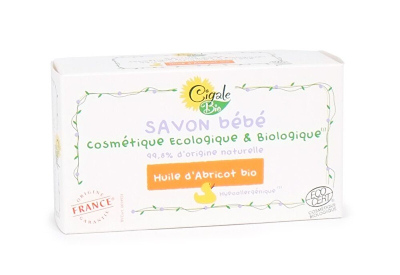 Sapun Cigale BIO Baby, 100g, sodium palmate - sodium cocoate - aqua – glycerin - sodium chloride – tetrasodium glutamate diacetate.