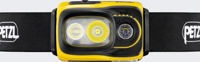 Llambë koke Petzl Swift RL, 1100 lumen, me karikim USB‑C, e zezë me të verdhë