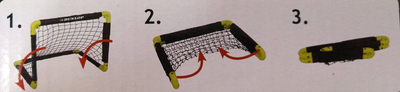 Portë futbolli Dunlop Foldable Soccer Goal, 50x44x44cm, për fëmijë, e verdhë e zezë