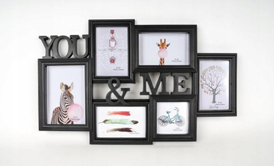 Kornizë muri Gallery Frame, 57 x 36 cm, 6 foto, e zezë