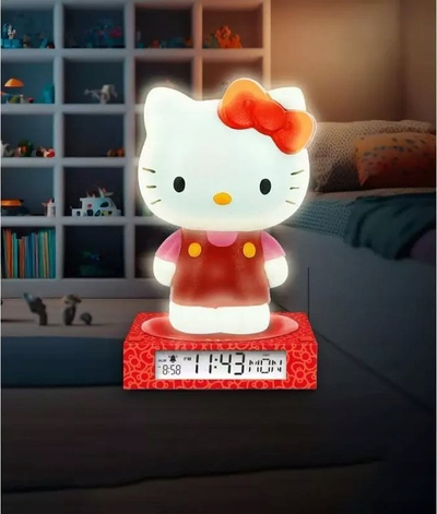 Llambë nate me alarm KiDS Licensing Hello Kitty 3D HK50198, 25cm, ekran digjital, e kuqe