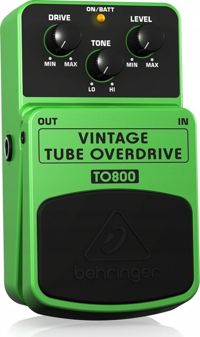 Pedal kitarë Behringer Vintage Tube Overdrive TO800, overdrive, i vogël, jeshil
