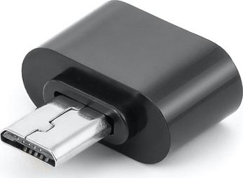 Adapter USB në microUSB, USB 2.0, kompakt, i zi