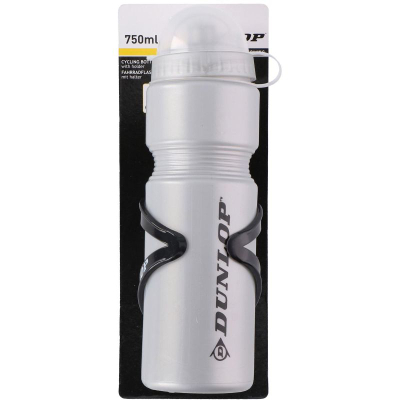 Shishe uji për biçikletë Dunlop, 750 ml, me mbajtëse, argjendtë e zezë