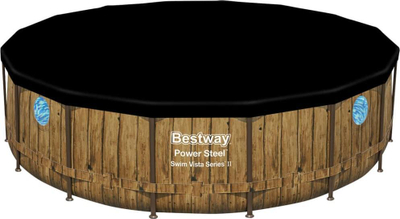 Pishinë kopshti Bestway Power Steel, set komplet, 488x122 cm, dekor dru