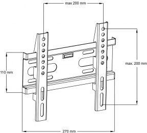 Ѕиден држач за ТВ Art AR-44, 14"-42", црн