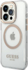 Kapak telefoni Guess GUHMP14LHTRMD për iPhone 14 Pro 6.1", Metal Outline, MagSafe, plastik i tejdukshëm me ngjyrë ari