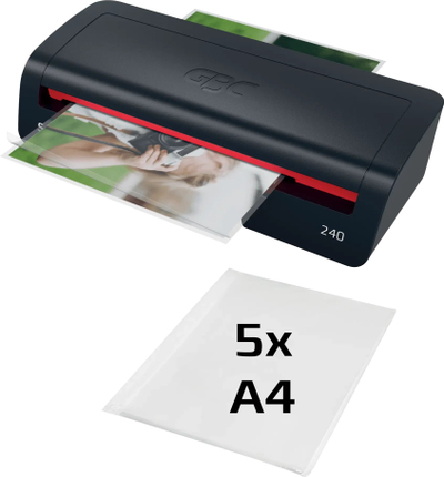 Laminues GBC Laminator 240, deri A4, 75 125 mikron, i zi e kuqe