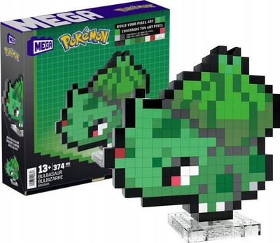 Set ndërtimi Mega Pokémon Bulbasaur, 374 copa, 15 cm, jeshil