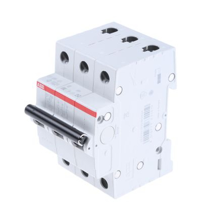 Ndërprës miniaturë ABB SH203 C40, 3 polsh, 40A 440V, i bardhë
