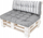 Set jastëkësh për divan paletash HOBBYGARDEN LEO, 120x80 cm, material Oxford, gri me vija të bardha