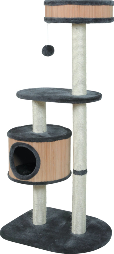 Gërvishtëse për mace ZOLUX Bamboo 3, 127cm, me shtëpizë dhe platforma, gri