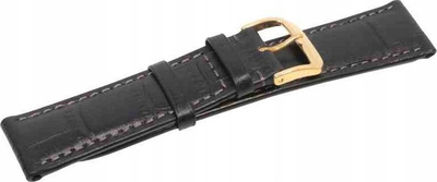 Rrip ore Zeppelin Leather Strap, lëkurë, 18mm, i zi