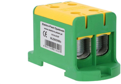 Klemë lidhëse Elektro-Plast WLZ35/2X95/z, 2x95mm², montim paneli, jeshile e verdhë