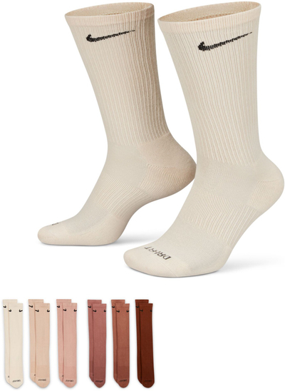 Çorape Nike Everyday Plus Cushioned Crew SX6897, paketë 6 copë, Dri FIT, shumëngjyrëshe