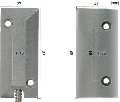 Detektor magnetik DELTA GATE KN-CA61-V2 NO, kontakt sipërfaqësor për dyer dhe dritare, metalik, argjend
