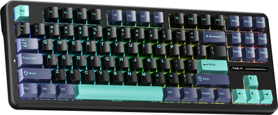 Механичка тастатура AULA F87Pro, три-режимска безжична, 87 копчиња, црна