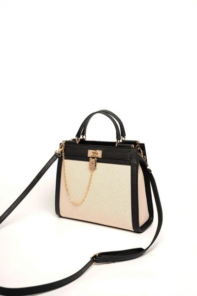 Çantë dore Silver&Polo, krem/zezë