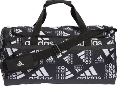 Çantë sportive Adidas Graphic Duffelbag M, 39L, me shirit supi, e zezë