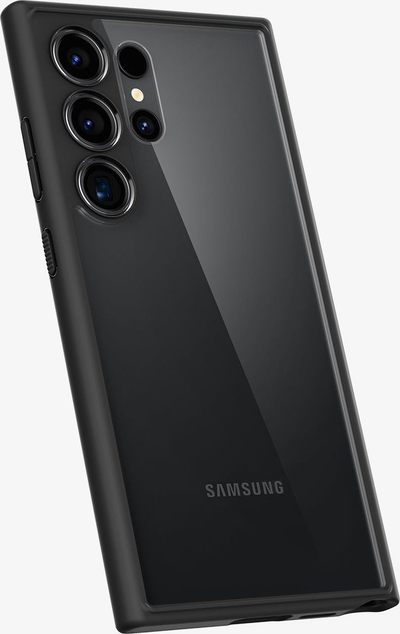 Kapak telefoni Spigen Ultra Hybrid për Samsung Galaxy S24 Ultra, pjesa e pasme transparente, i zi mat
