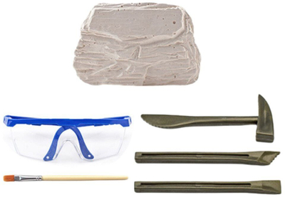 Set gërmimi paleontologjie Paleontology Excavation Kit, bllok gipsi me fosile, mjete gërmimi, shumëngjyrësh