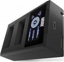 Karikues dykanalësh për bateri Newell FDL-USB-C, për LP-E12, me ekran LCD, ngjyrë e zezë