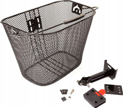 Shportë biçiklete përpara Metal Basket, vihet te stema, për goma 26"–28", e zezë