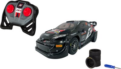 Makina me telekomandë Nikko Toyota Gazoo Racing Rovanperä Sweden Rally 2024, 1:16, goma shtesë, e zezë