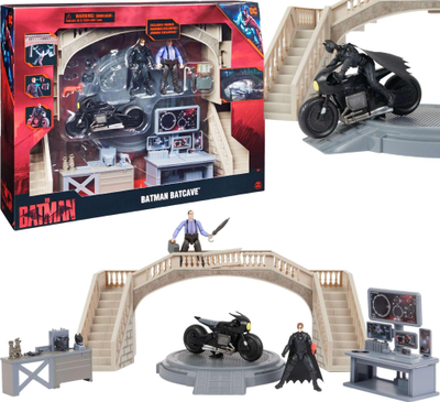 Set lojrash Spin Master Batman Batcave, figura 10 cm, me Batcycle, shumengjyrësh