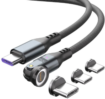 Kабел за полнење 4smarts GravityCord 540 Magnetic, USB C, 240W, 180 cm, црн