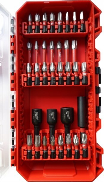 Set bitash Milwaukee SHOCKWAVE IMPACT DUTY, 35 copë, çelik aliazh, me kuti organizuese