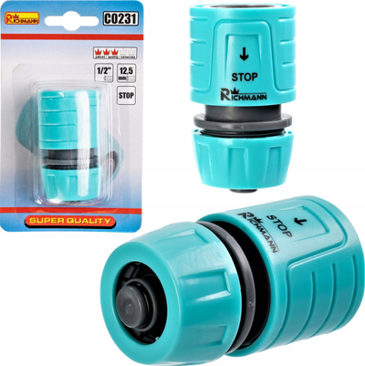 Kabllo-kops për kopsht Super Quality 1/2" 12.5mm, alumini me ABS, gri me blu