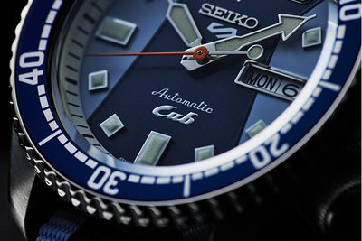Orë për meshkuj Seiko 5 Sports x Honda Super Cub Limited Edition Automatic SRPK37K1, e kaltër