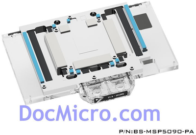 Waterblock Barrow NVIDIA RTX 5090 MSI Suprim Vanguard, ARGB, me backplate